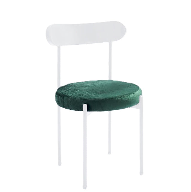 Ezra White Chair- Emerald Green
