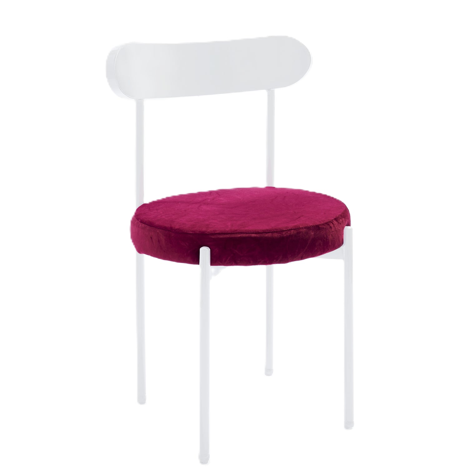 Ezra White Chair- Maroon