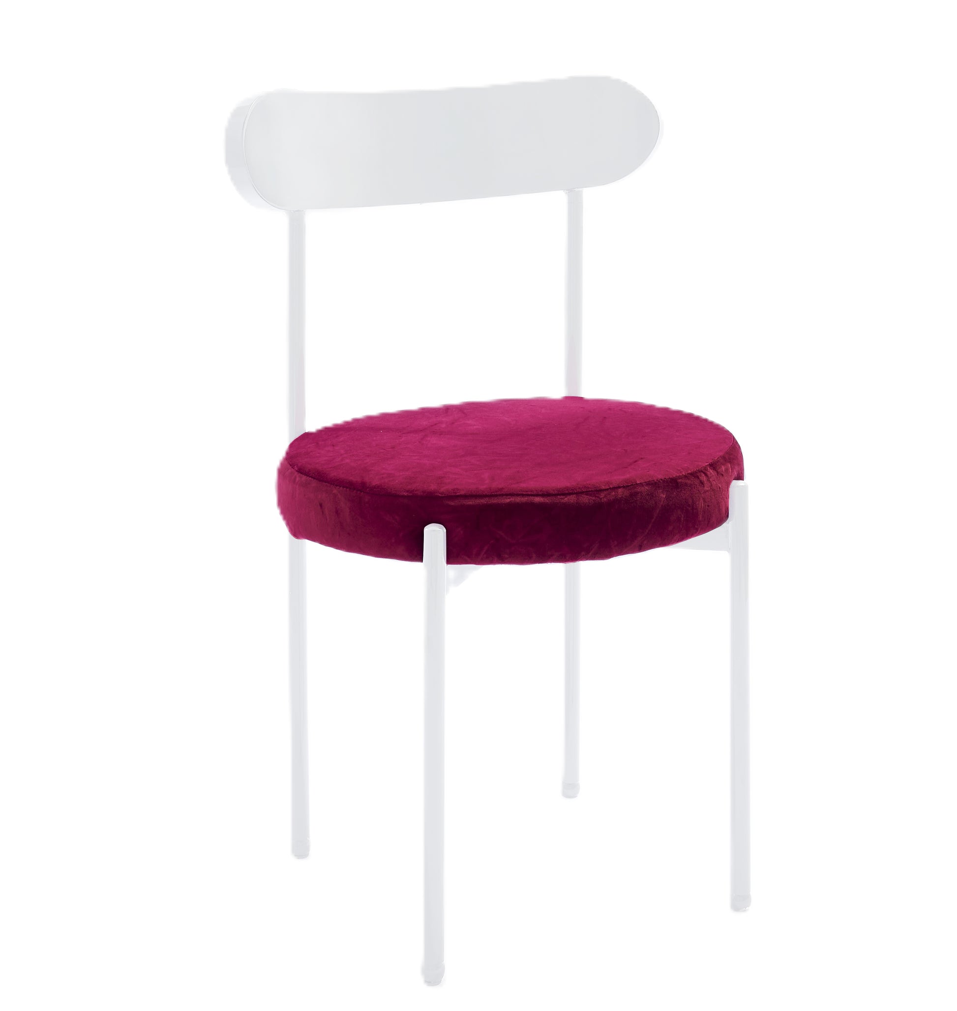 Ezra White Chair- Maroon