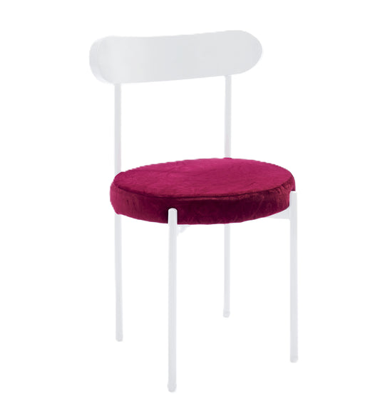 Ezra White Chair- Maroon