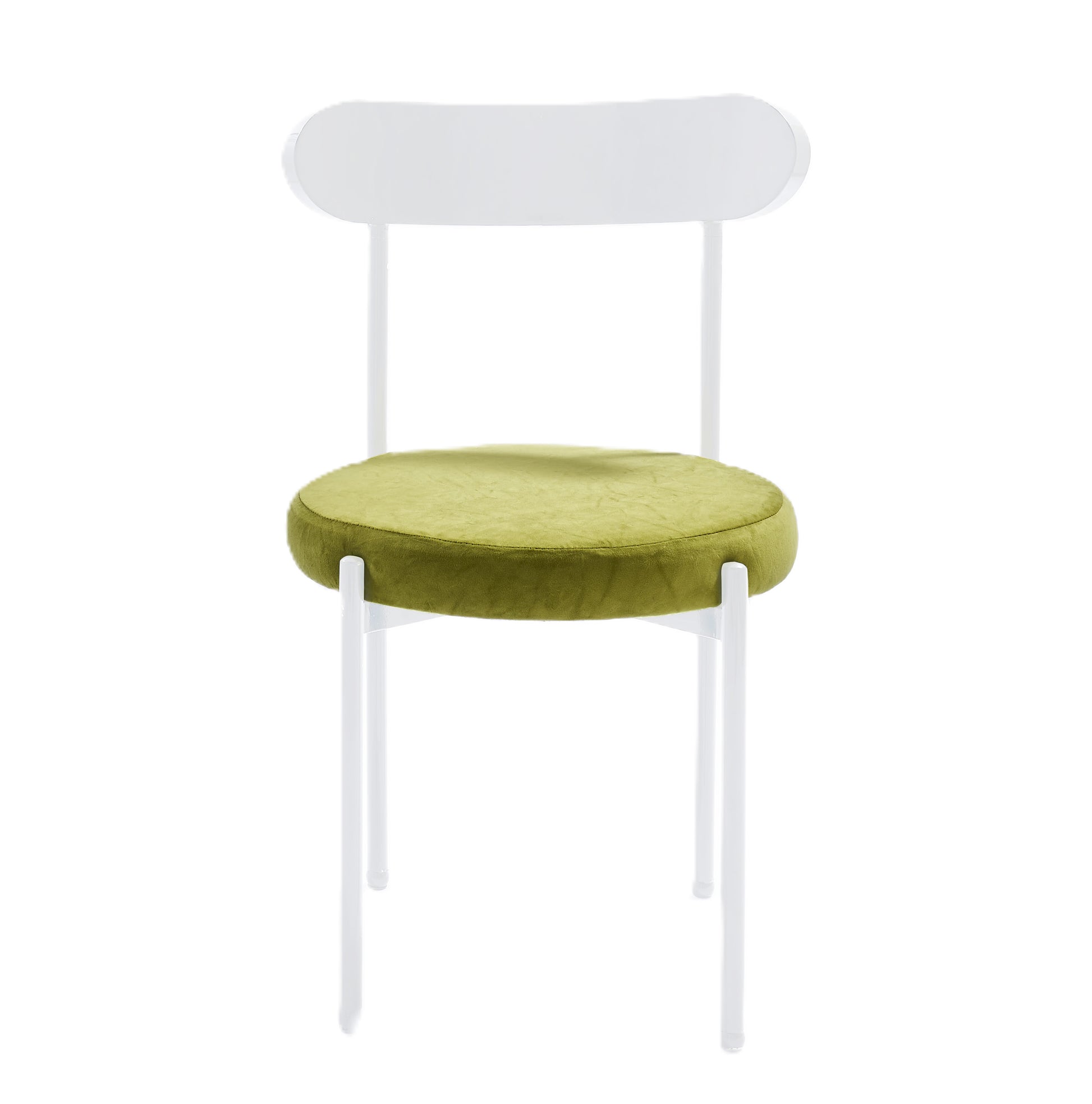 Ezra White Chair- Olive Green