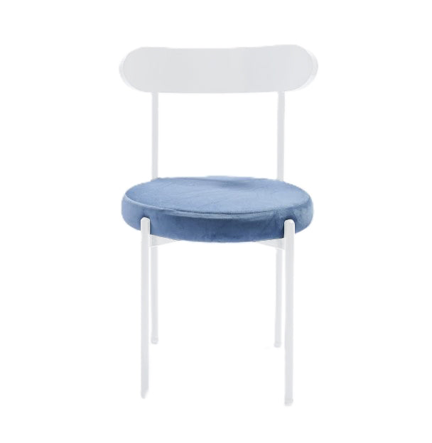 Ezra White Chair- Sea Blue