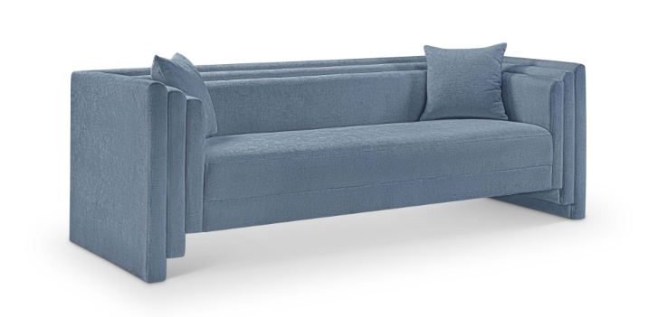 Georgi Chenille Sofa - Light Blue