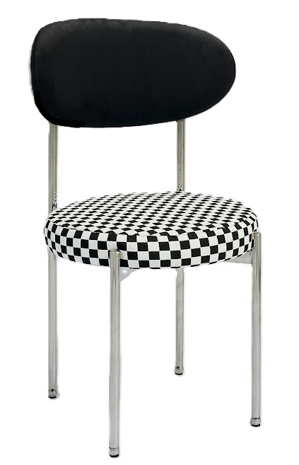 Adara Silver Chair - Black/Mackenzie