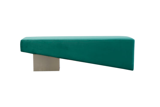Beckham Bench - Silver/Emerald Green