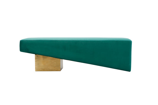 Beckham Bench - Gold/Emerald Green