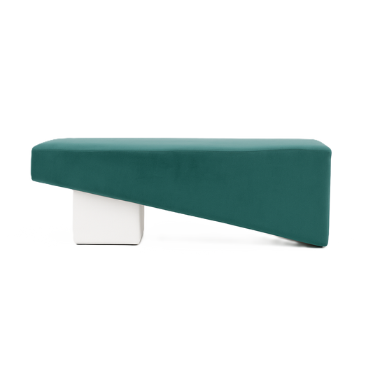 Beckham Bench - White/Emerald Green