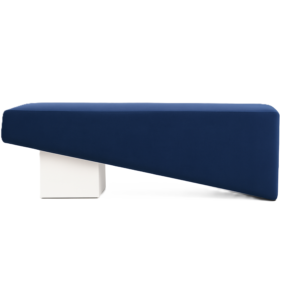 Beckham Bench - White/Navy Blue