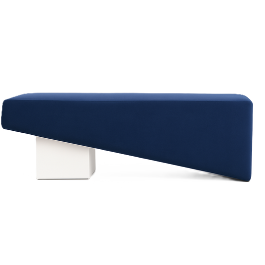 Beckham Bench - White/Navy Blue