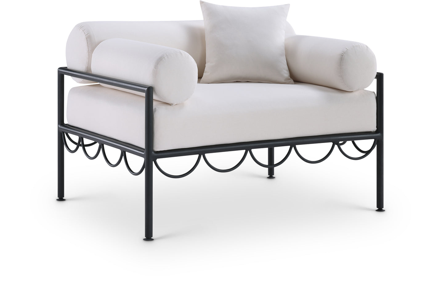 Portofino Armchair - Cream / Black 