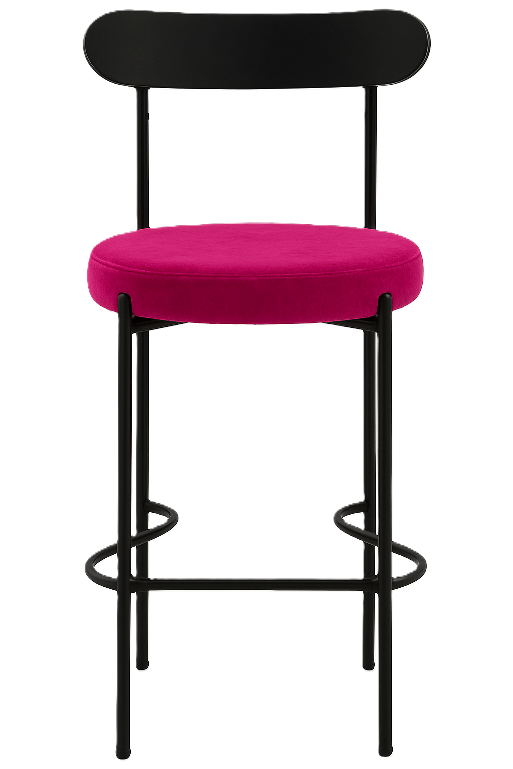 Ezra Black Barstool - Magenta