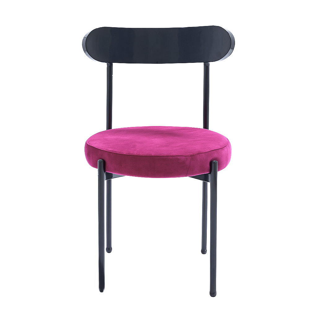 Ezra Black Chair - Magenta 