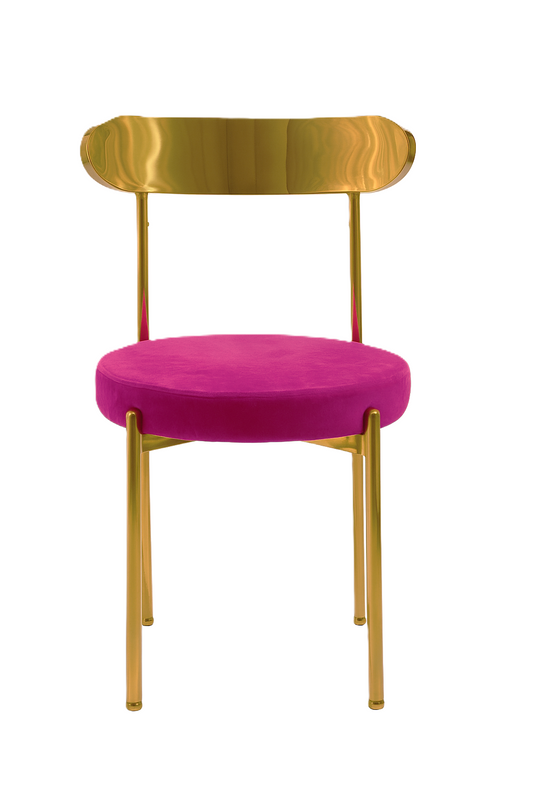 Ezra Gold Chair - Magenta 