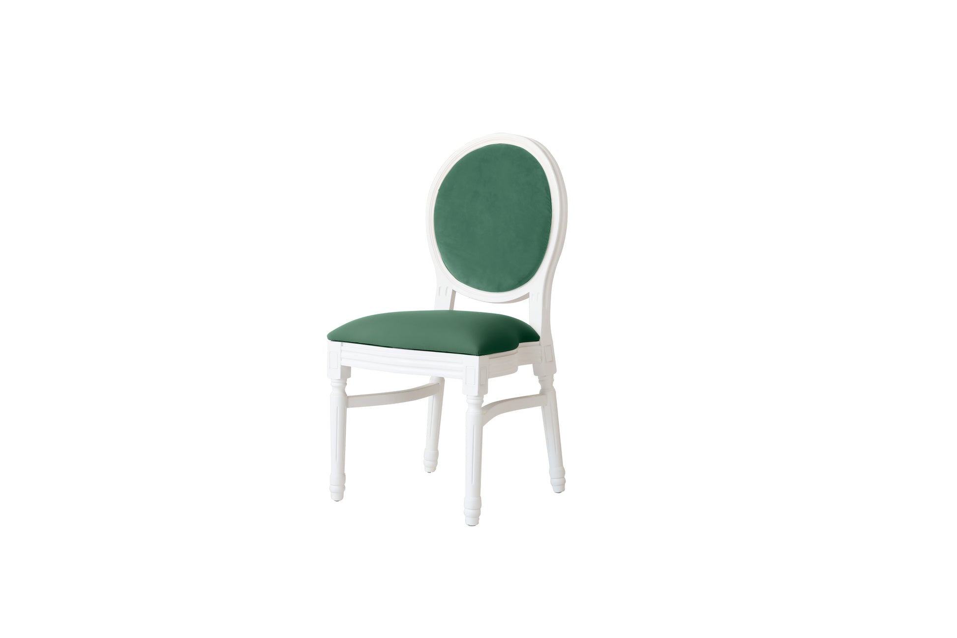Ami White Chair - Emerald Green 
