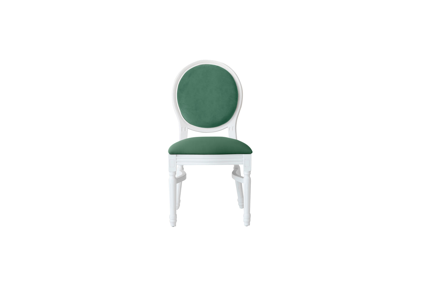 Ami White Chair - Emerald Green