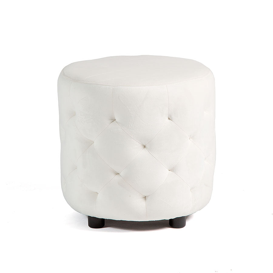 Lexington Ottoman White Velvet