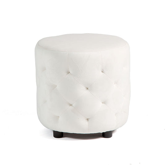 Lexington Ottoman White Velvet