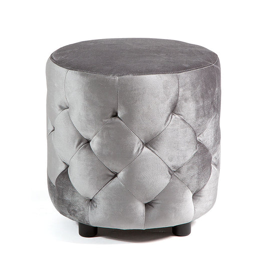Club Ottoman Grey Velvet