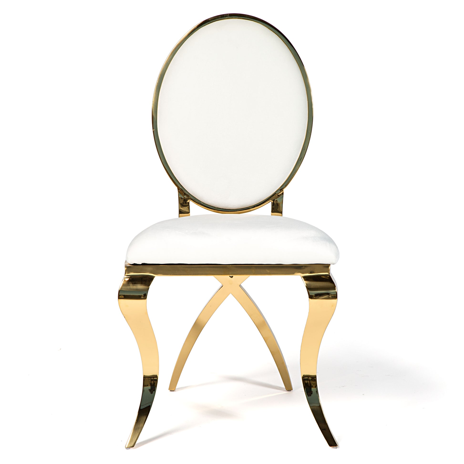 Eloise Chair Gold/Ivory Cushion