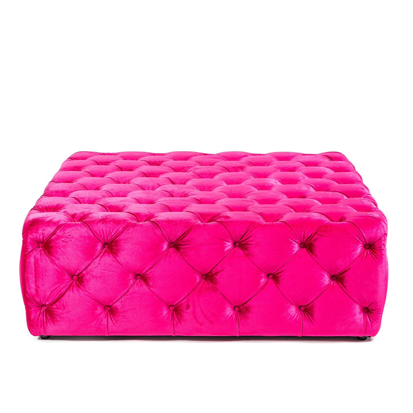 Tufted Hot Pink Ottoman