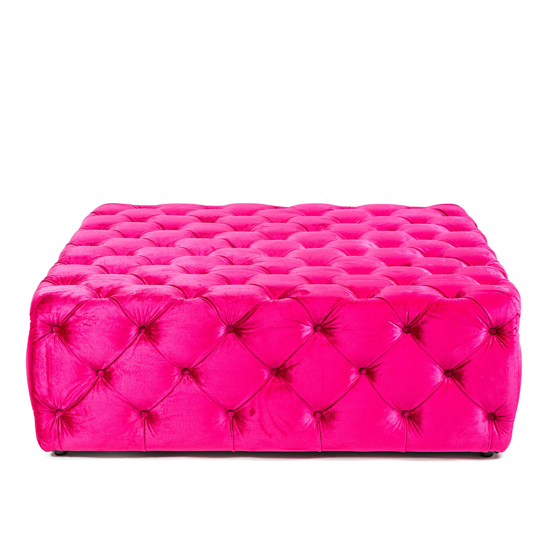 Tufted Hot Pink Ottoman