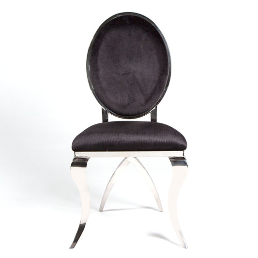 Eloise Chair Silver/Black Cushion