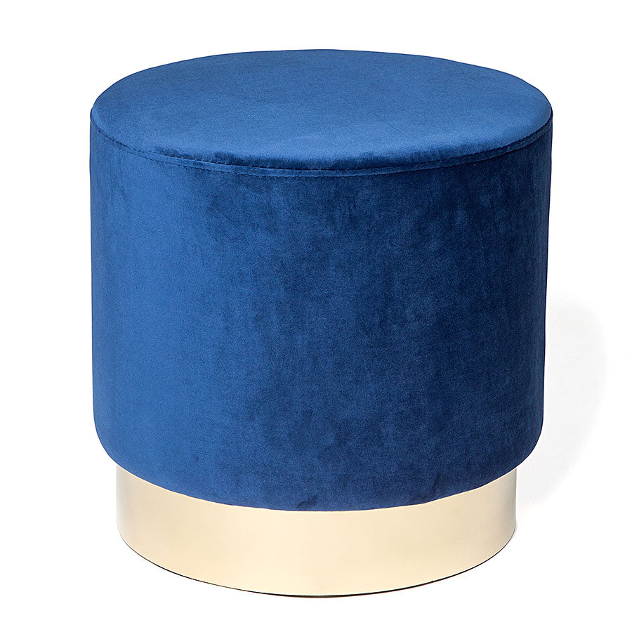 Carter Round Ottoman Blue