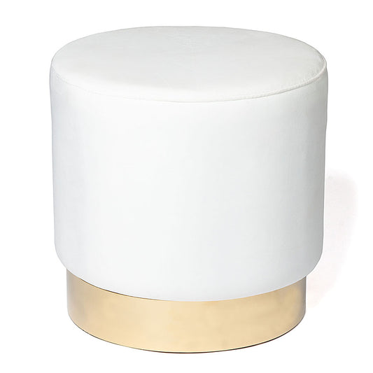 Carter Round Ottoman White