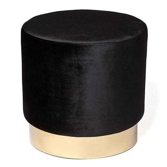 Carter Round Ottoman Black