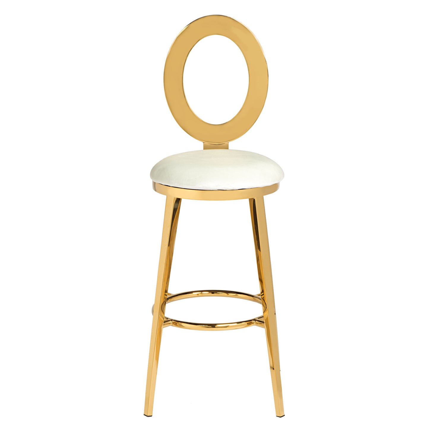 "O" Bar Stool Gold/Ivory