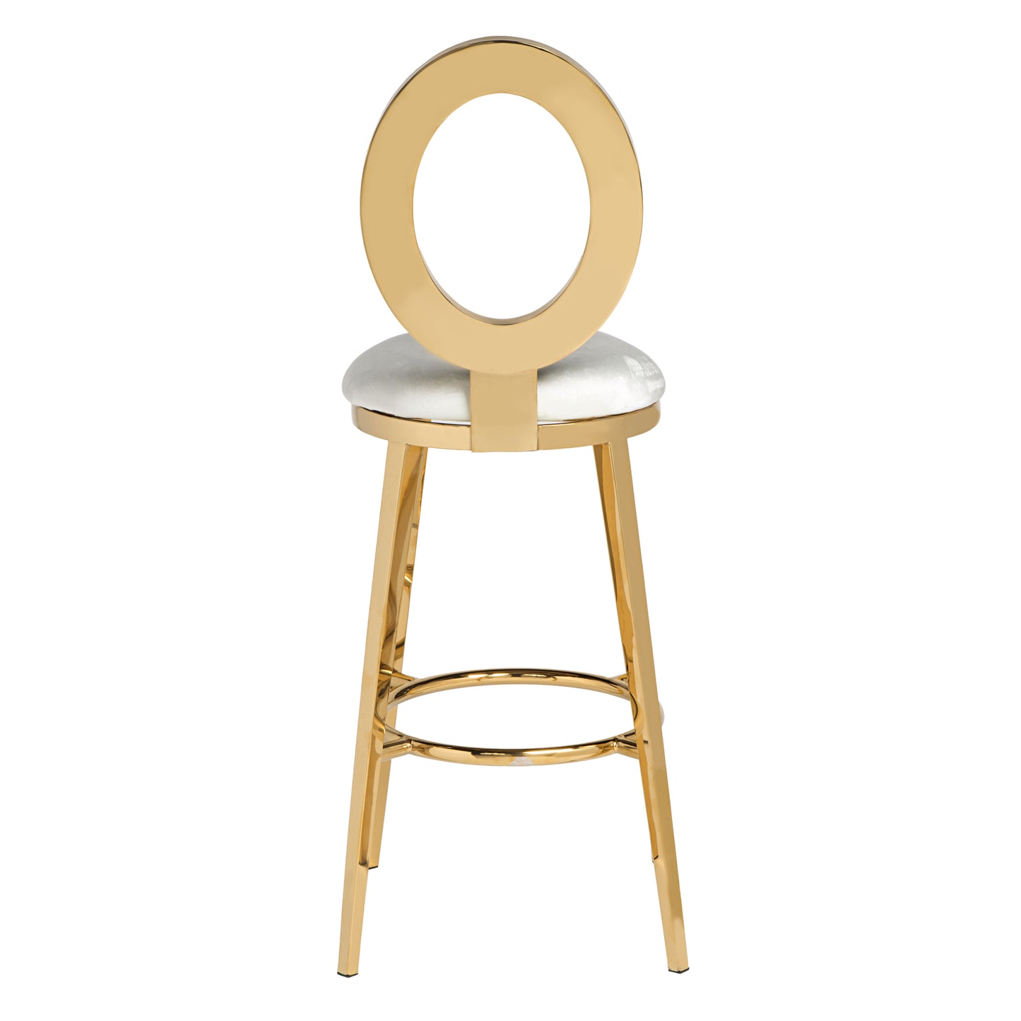 "O" Bar Stool Gold/Ivory
