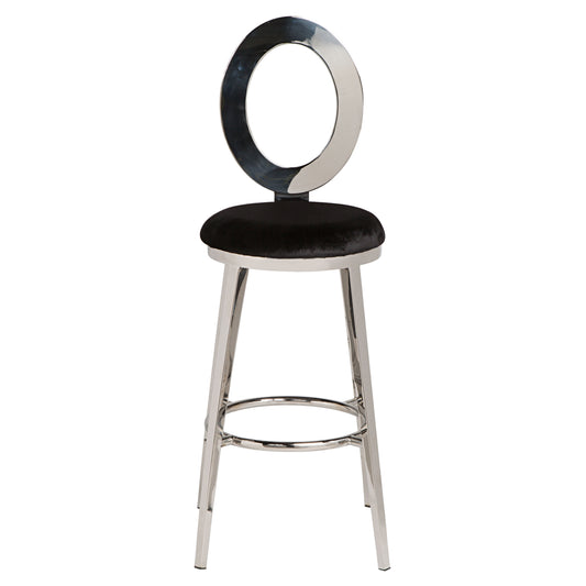 "O" Bar Stool Silver/Black