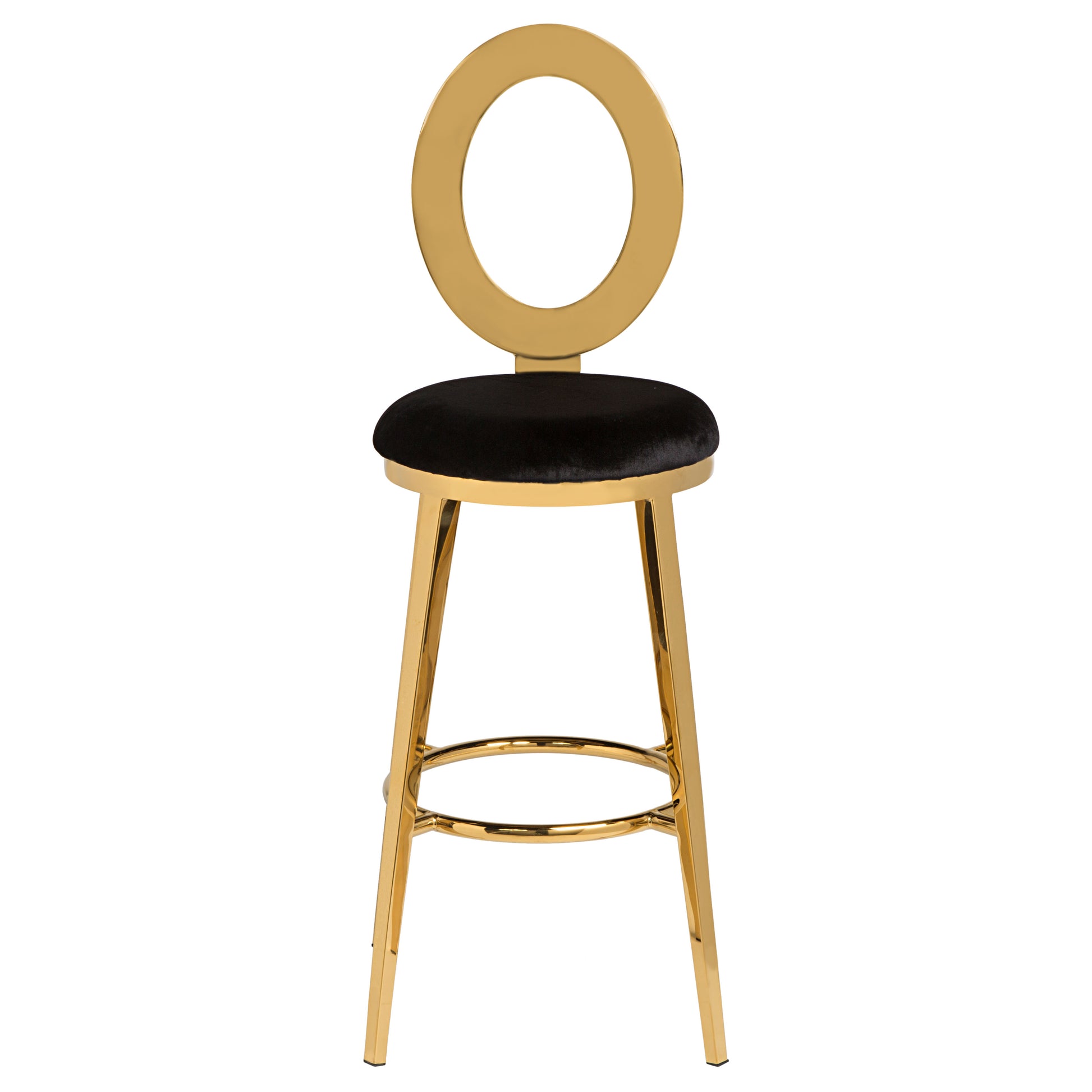 "O" Bar Stool Gold/Black