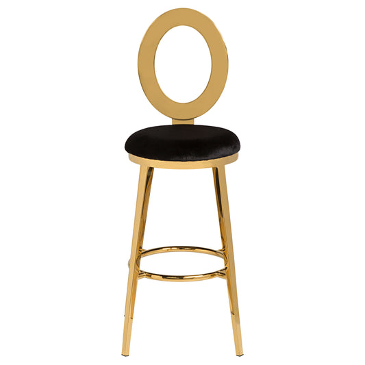 "O" Bar Stool Gold/Black