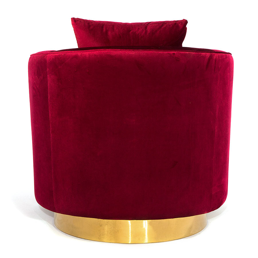 Carter Round Ottoman Red