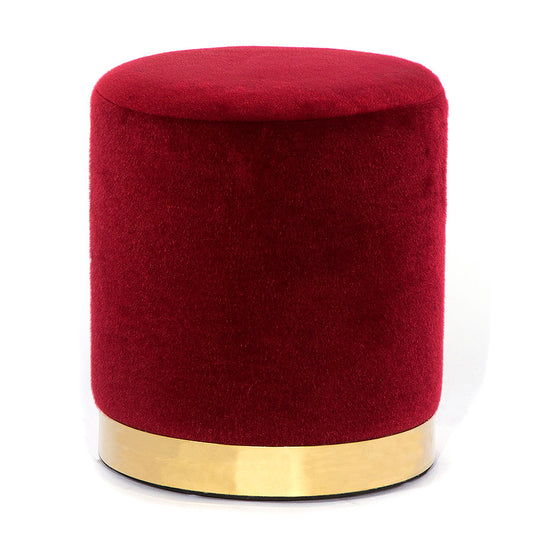 Carter Round Ottoman Red