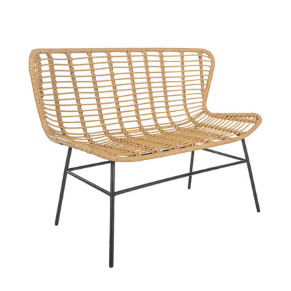 Honey Rattan Loveseat