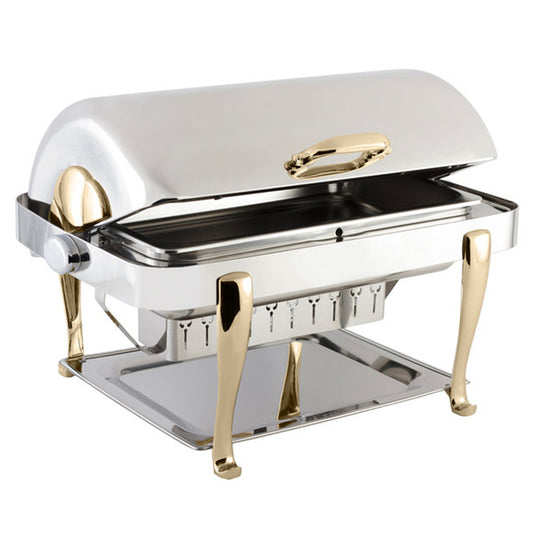 Gold Accent High Polished Chafer Roll Top 8 Qt.