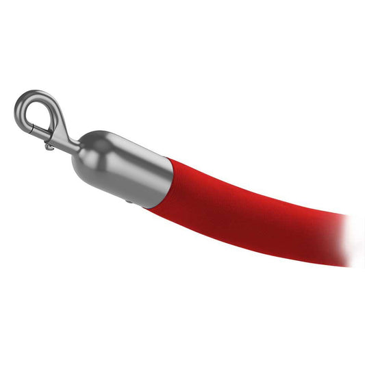 Red Velvet Stanchion Rope with Chrome Hooks