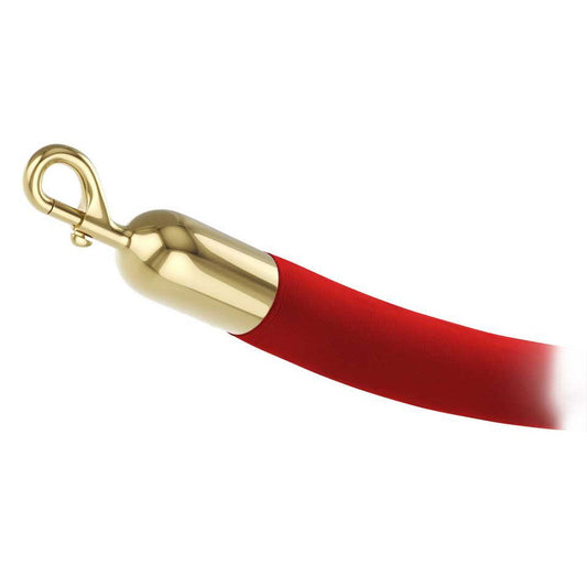 Red Velvet Stanchion Rope with Gold Hooks