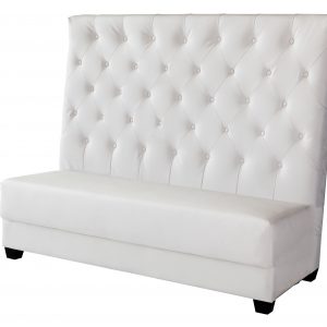 White Regal Armless Sofa 6'