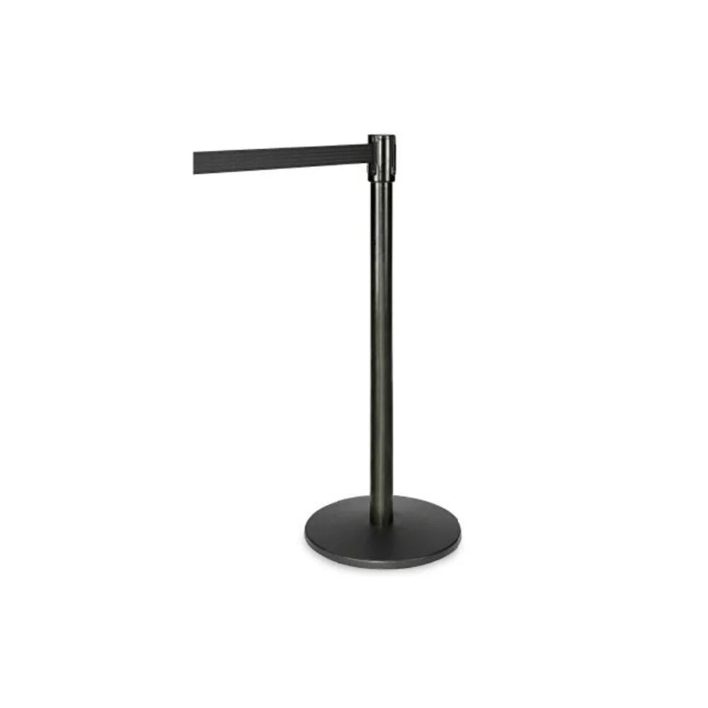 Stanchion - Black Steel with Retractable Belt