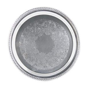 12" Round Silver Tray