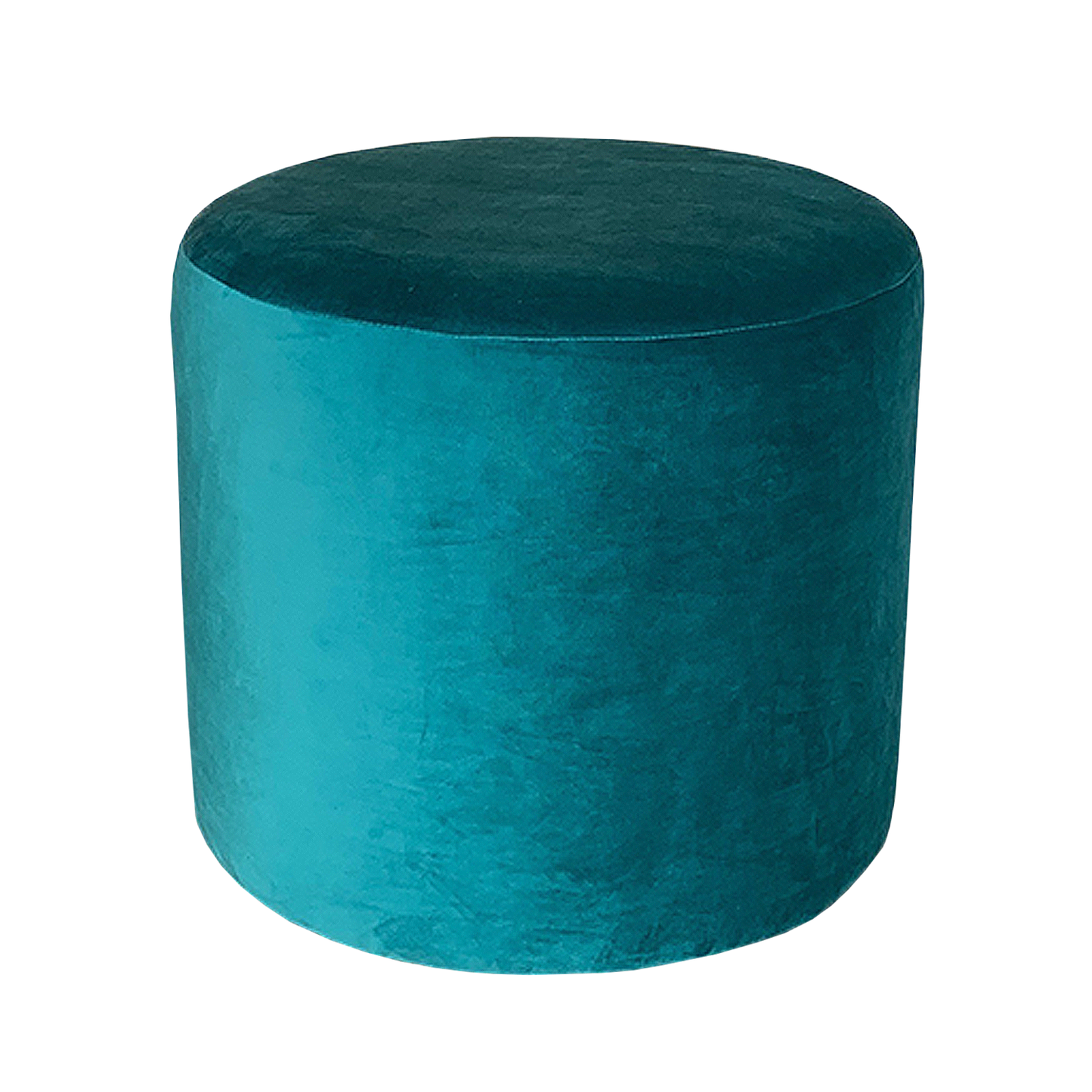 Small Round Ottoman - Teal Velvet