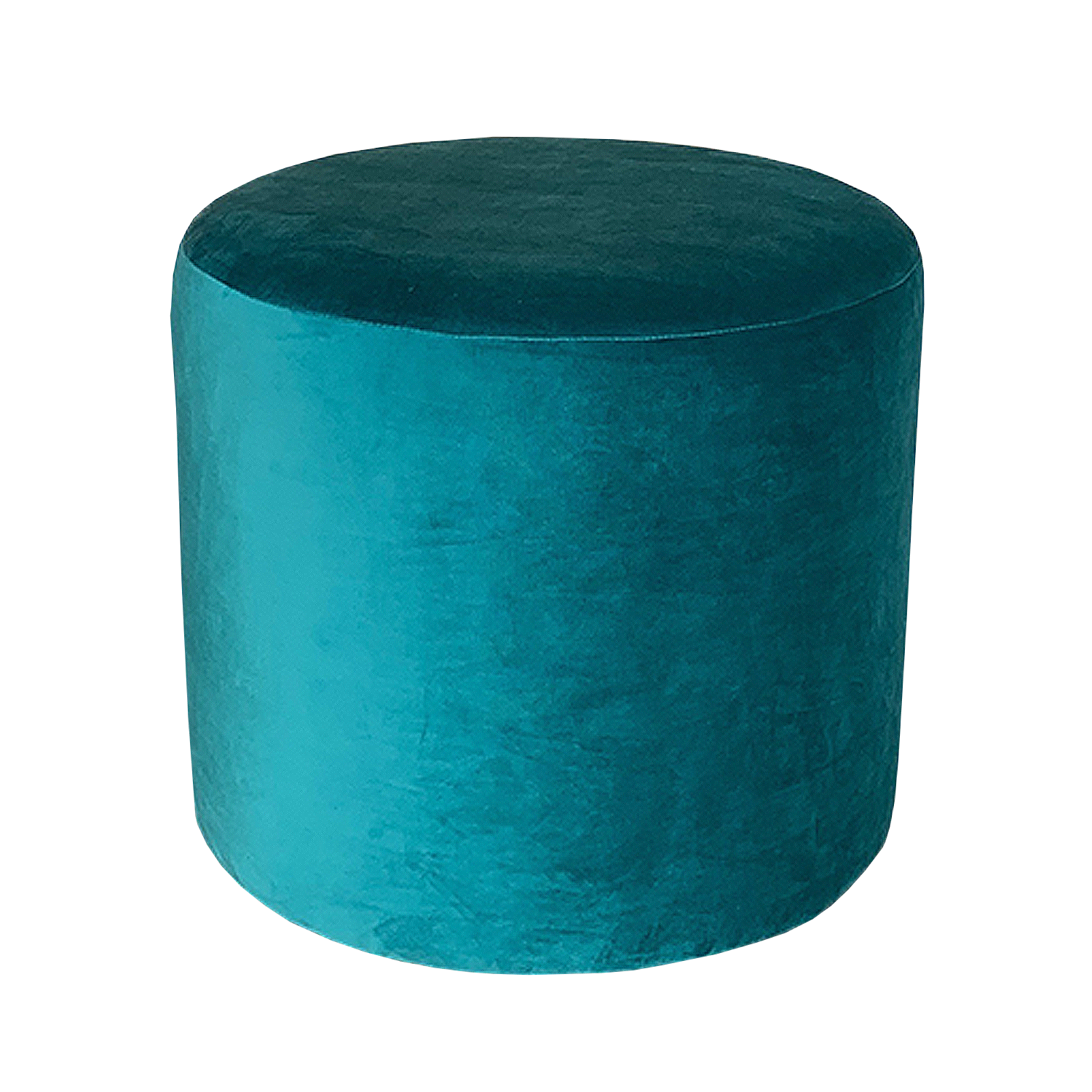 Small Round Ottoman - Teal Velvet
