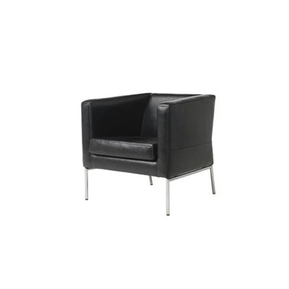The Chaplin Split-Leather Black Arm Chair