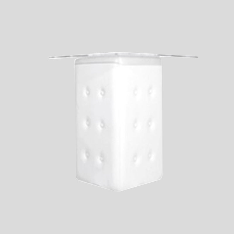 Deco Tufted White Leather Belly Bar