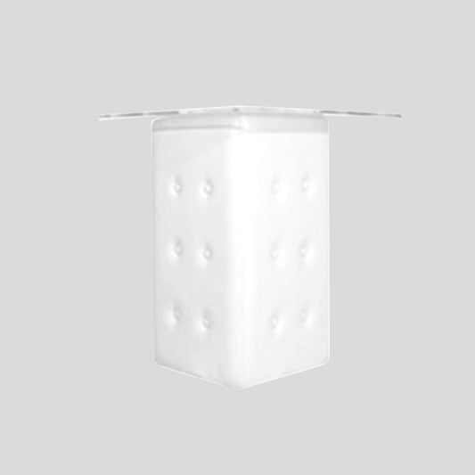 Deco Tufted White Leather Belly Bar