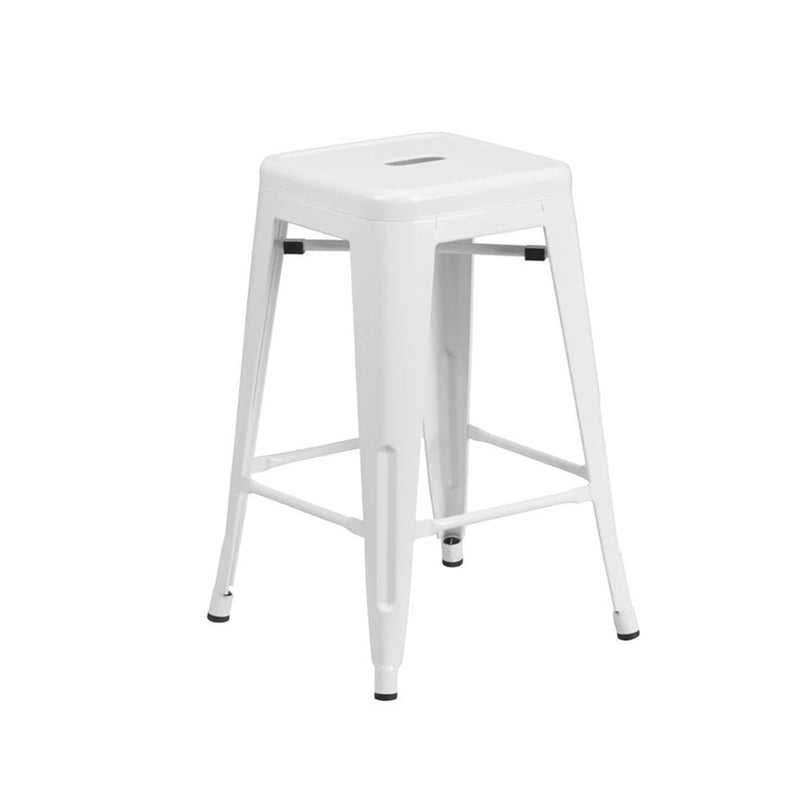 White Metal Barstool