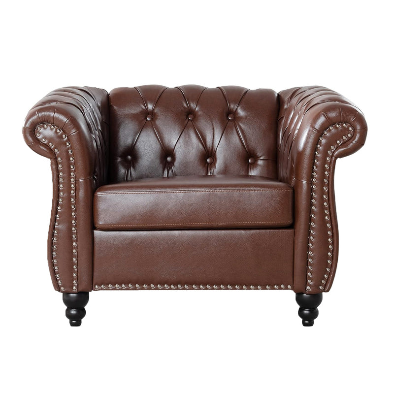 Brown Chesterfield Club Chair